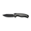 CIVIVI Stormhowl Flipper & Button Lock Knife: Milled Black Aluminum Handle / 3.3" Black Stonewashed Nitro-V Blade | C23040B-1