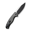 CIVIVI Stormhowl Flipper & Button Lock Knife: Milled Black Aluminum Handle / 3.3" Black Stonewashed Nitro-V Blade | C23040B-1