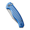 CIVIVI Stormhowl Flipper & Button Lock Knife: Milled Bright Blue Aluminum Handle / 3.3" Satin Finished Nitro-V Blade | C23040B-2