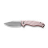 CIVIVI Stormhowl Flipper & Button Lock Knife: Milled Light Pink Aluminum Handle / 3.3" Satin Finished Nitro-V Blade | C23040B-3