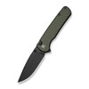 CIVIVI Iron Tide Flipper & Thumb Stud & Button Lock Knife: Forest Green Aluminum Handle, 3.24" Black Stonewashed 14C28N Blade | C25011-2