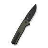 CIVIVI Iron Tide Flipper & Thumb Stud & Button Lock Knife: Forest Green Aluminum Handle, 3.24" Black Stonewashed 14C28N Blade | C25011-2