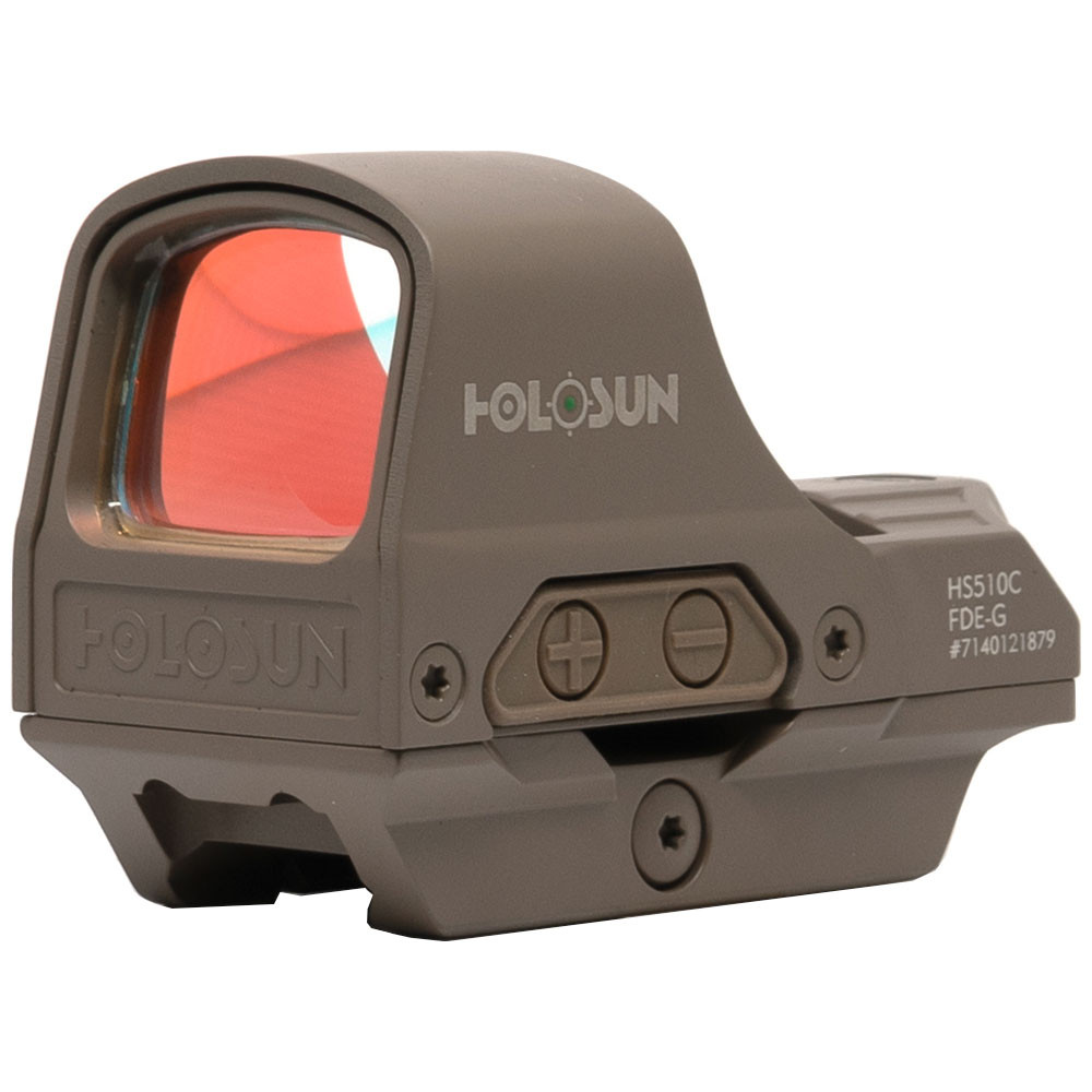Holosun HS510C FDE-G Reflex Sight - Green 2 MOA Dot & 65 MOA Circle