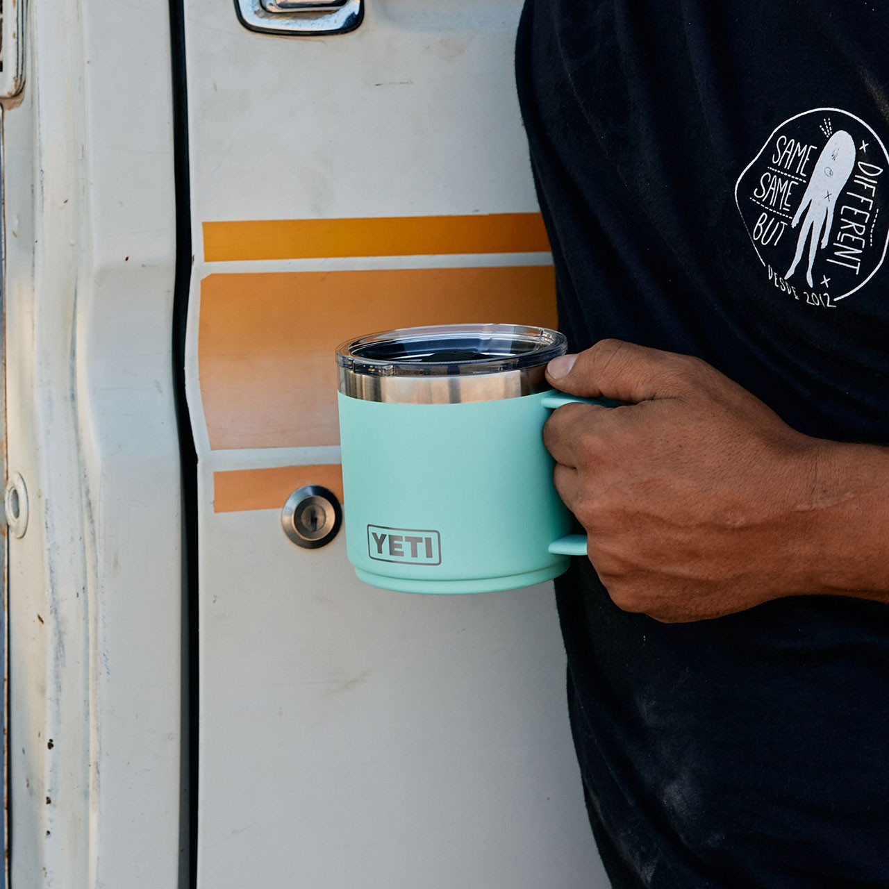 YETI Rambler Stackable Mug with Magslider Lid, 414 mL / 14 oz: Seafoam