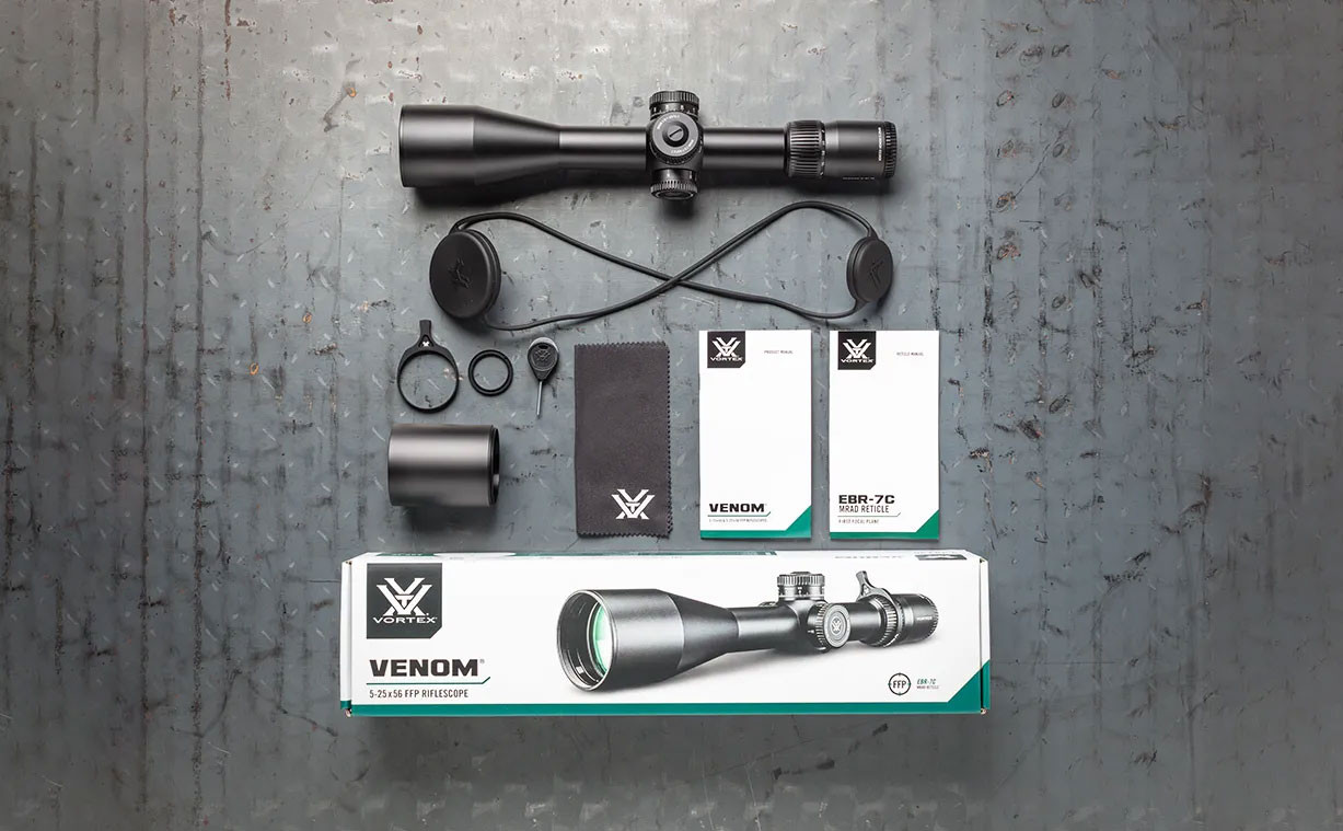 Vortex Optics Venom 5-25x56 FFP Riflescope: 34mm Tube, EBR-7C