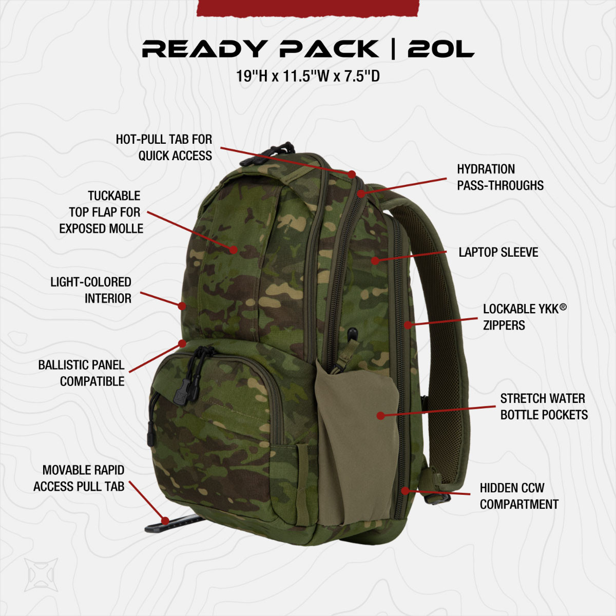 Vertx Ready Pack, MultiCam Tropic