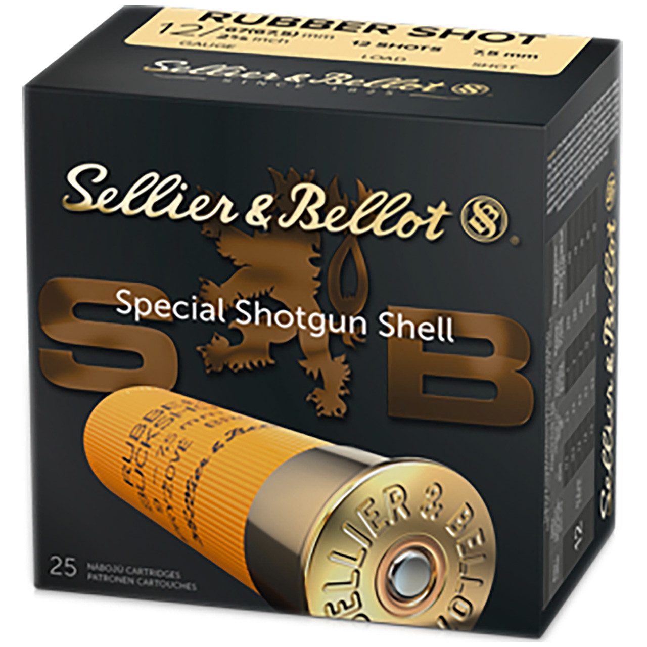 Sellier & Bellot Rubber Buckshot Ammunition: 12 Gauge, 2-3/4