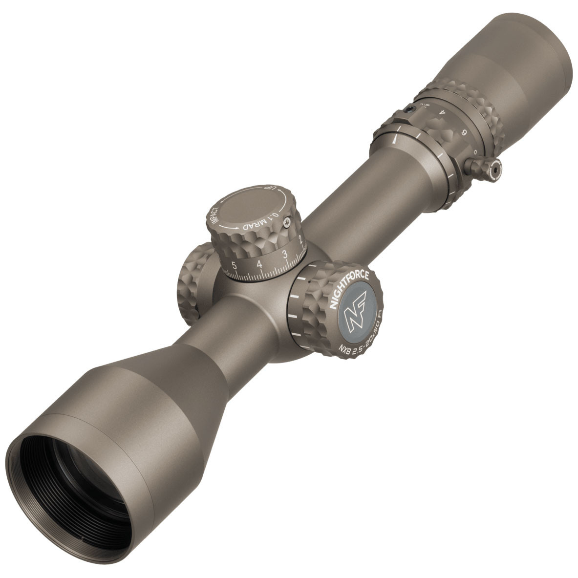 Nightforce Optics NX8 2.5-20x50 F1 Riflescope, Dark Earth: 30mm