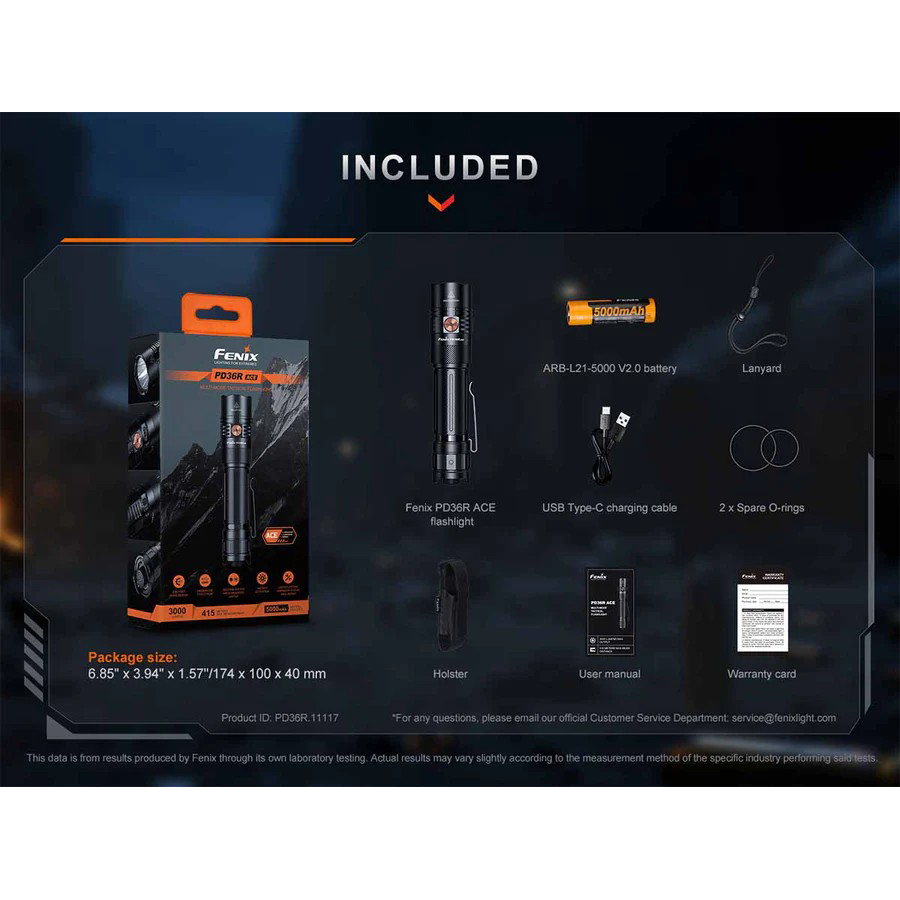 Fenix PD36R ACE Flashlight: 3000 Lumens