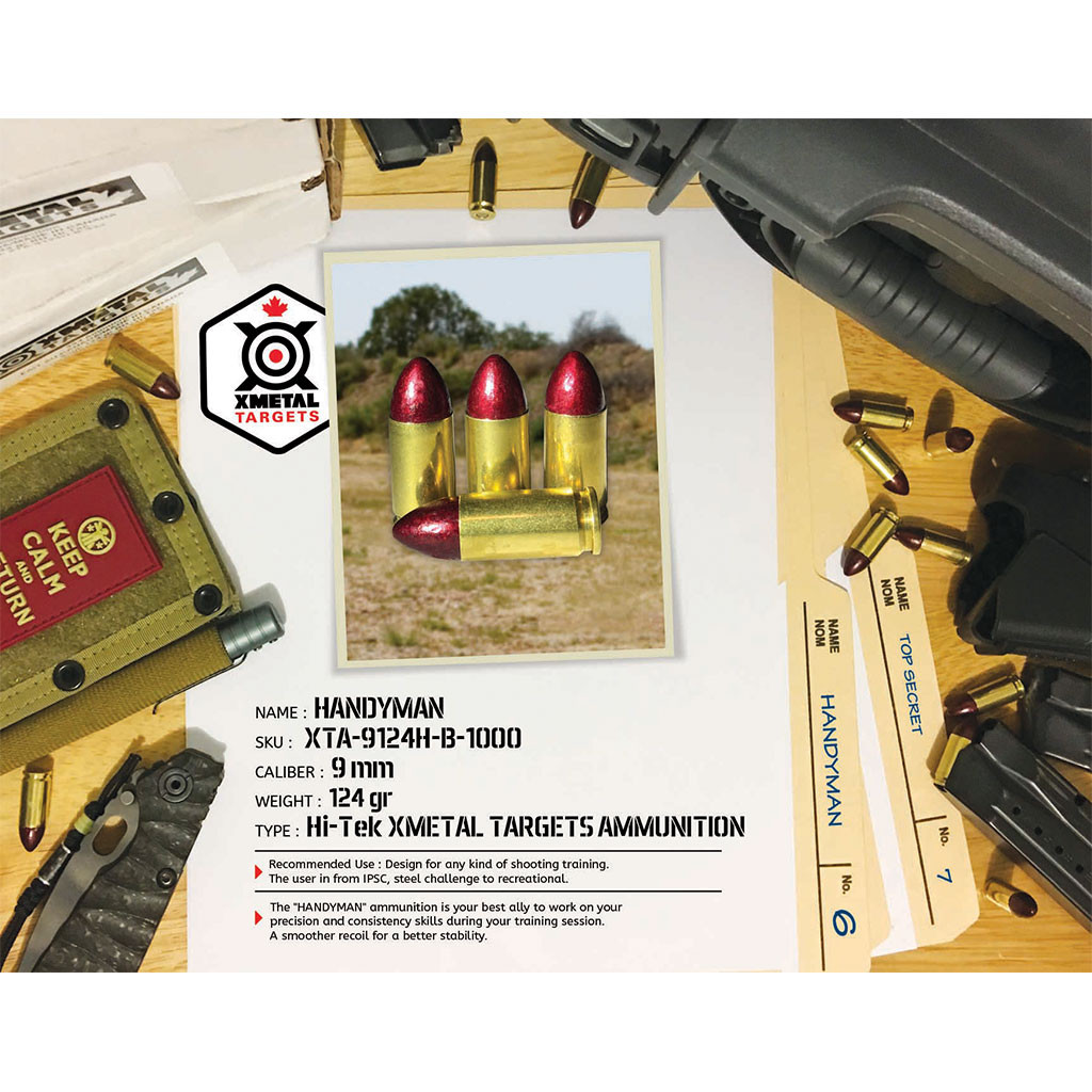 XMetal Handyman Ammunition: 9mm, 124 gr, HI-TEK, Model XTA-9124H-B