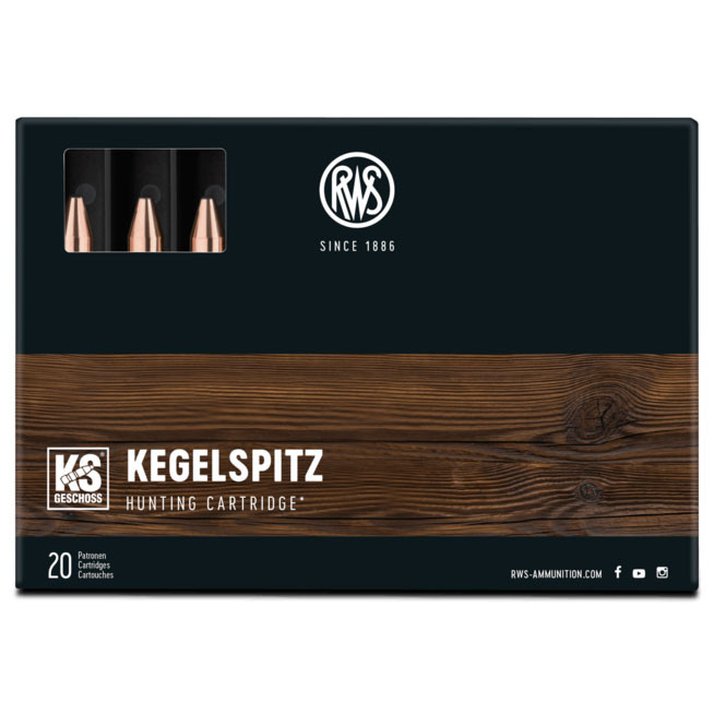 RWS Kegelspitz Ammunition: 8x68 S, 180 gr, Cone Point, 950 m/s