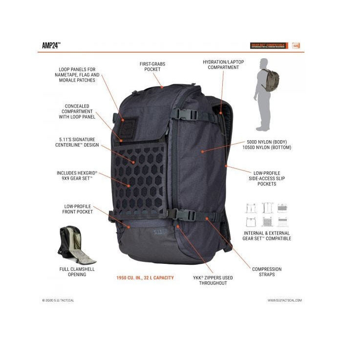 5.11 AMP24 32L レンジャーグリーン 新品 5.11 Tactical RUSH12™ 2.0 バックパック 24L カンガルー