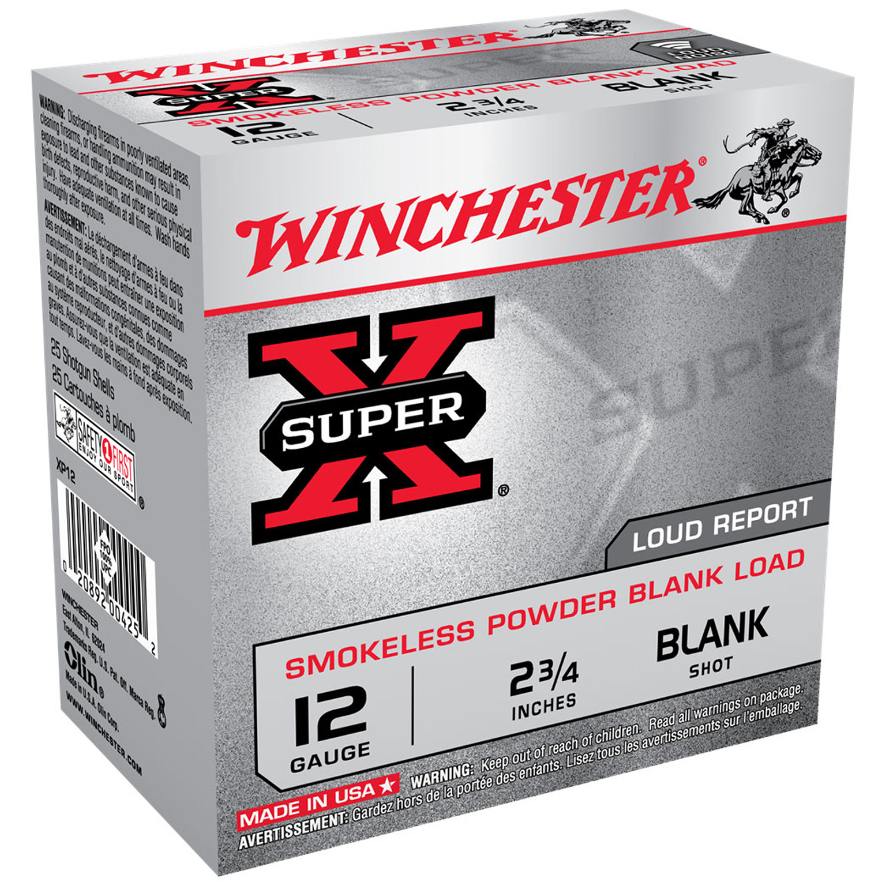 Winchester Super-X 12 Gauge, 2-3/4, Blank Shotshell Ammunition
