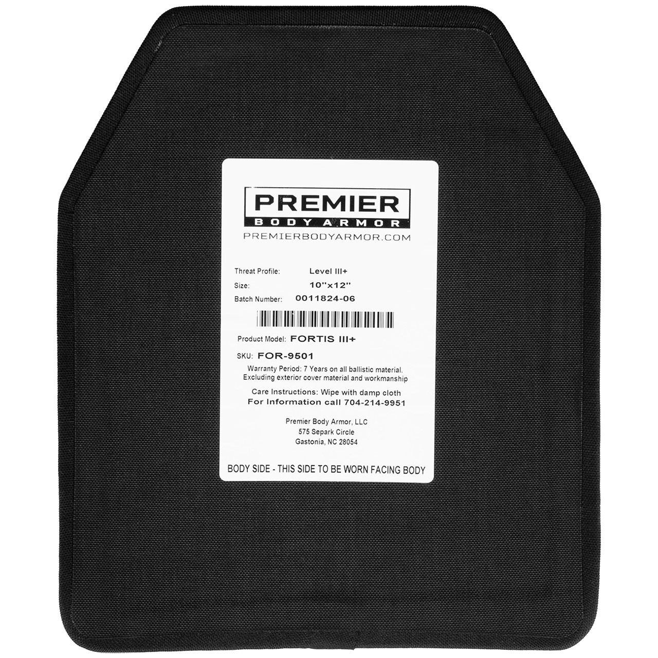 Premier Body Armor Fortis III+/RF1 Multi-Curve Ballistic Plate