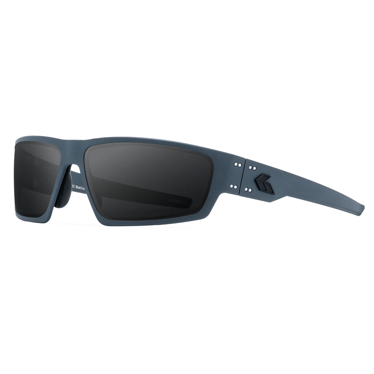 Gatorz Warhawk Eyewear: Slate Frame w/ Black Logo, Ballistics