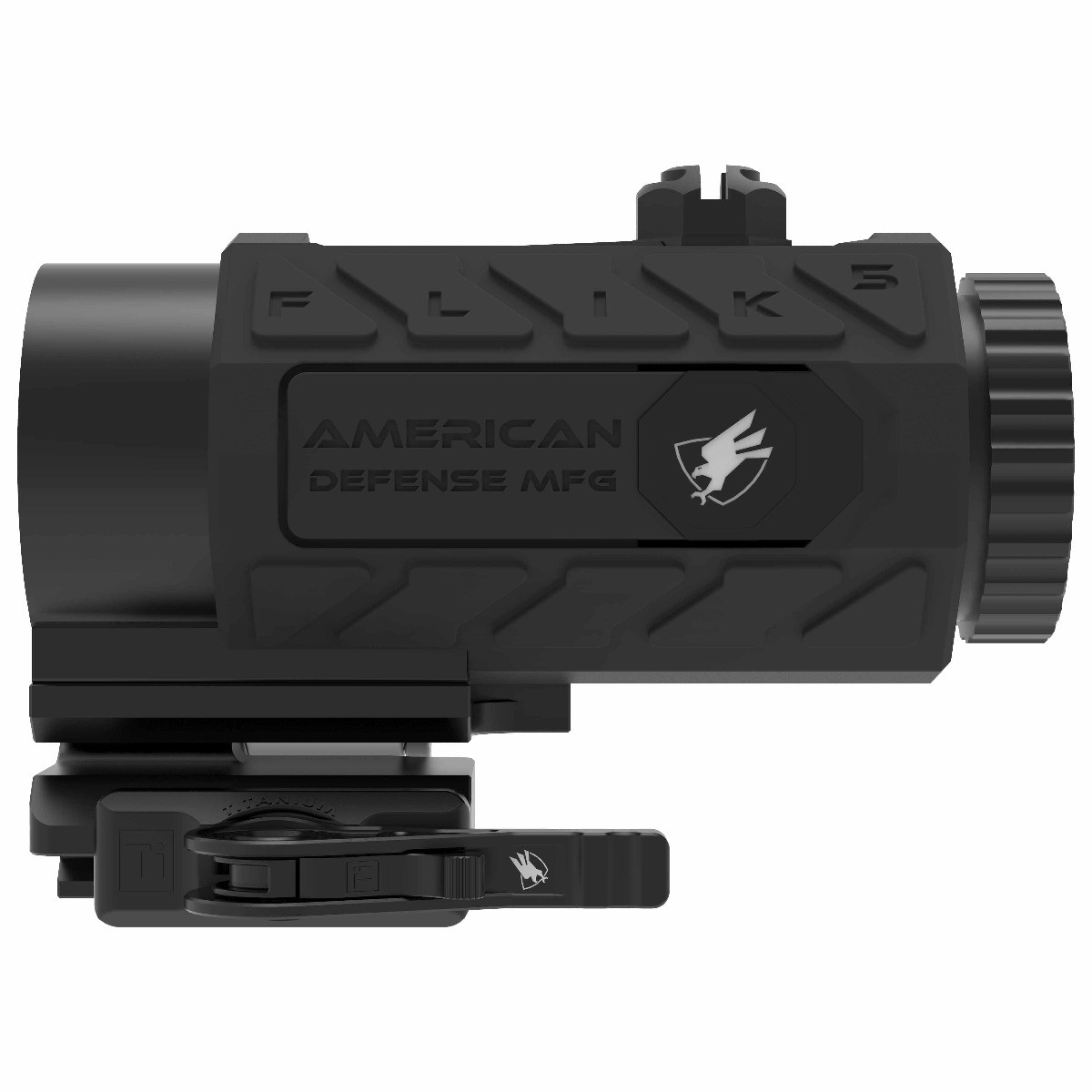 ADM: Flik5 Fixed 5x Magnifier - Aluminum Mount, Standard Titanium