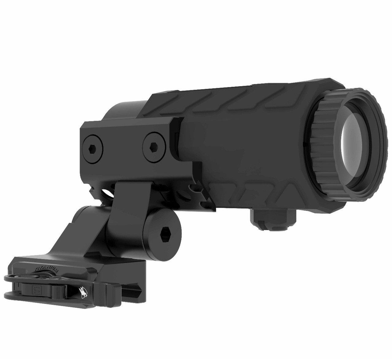 ADM: Flik5 Fixed 5x Magnifier - Aluminum Mount, Standard Titanium