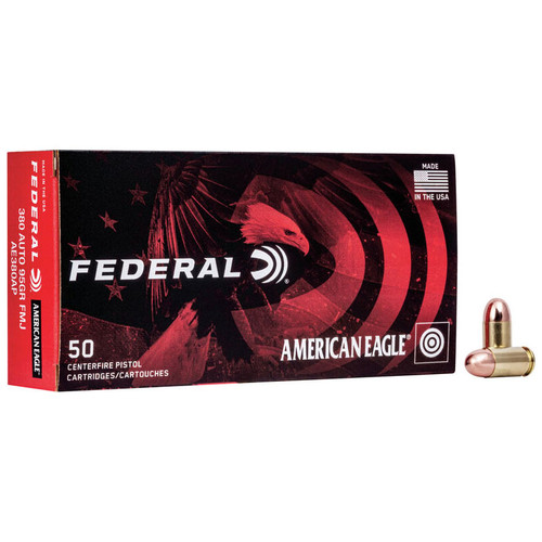 Federal American Eagle Handgun 380 Auto, 95 gr, FMJ Ammunition