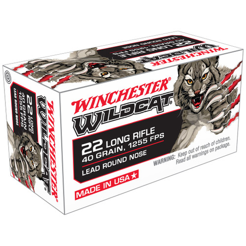 Winchester Wildcat 22 LR, 40 gr, Lead RN Rimfire Ammunition
