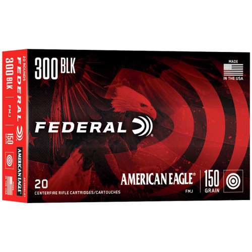 Federal American Eagle Rifle 300 Blackout, 150 gr, FMJ Ammunition