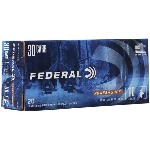 Federal Power-Shok Rifle Ammunition - 30 Carbine, 110 gr, JSP, 1990 fps, Model 30CA