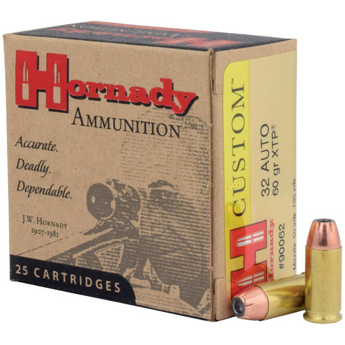 Hornady Custom 32 Auto, 60 gr, XTP Ammunition