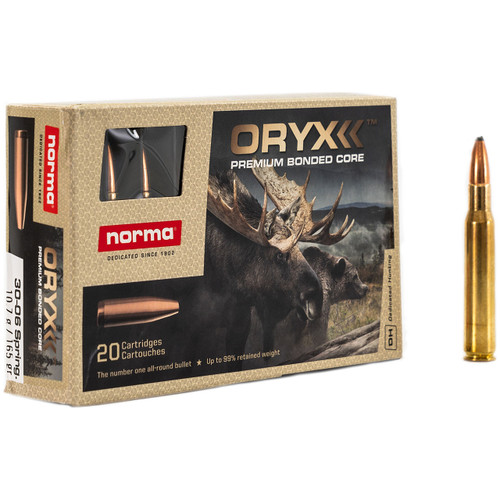 Norma Oryx Ammunition - 30-06 Springfield, 165 gr, Bonded SP, 2953 fps, Model 20174702