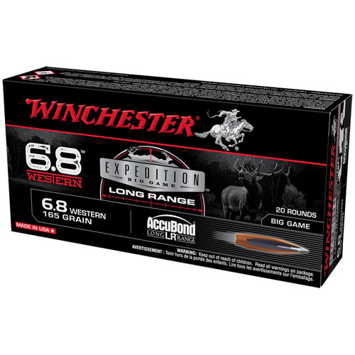 Winchester Expedition Big Game Long Range Ammunition - 6.8 Western, 165 gr, AccuBond Long Range