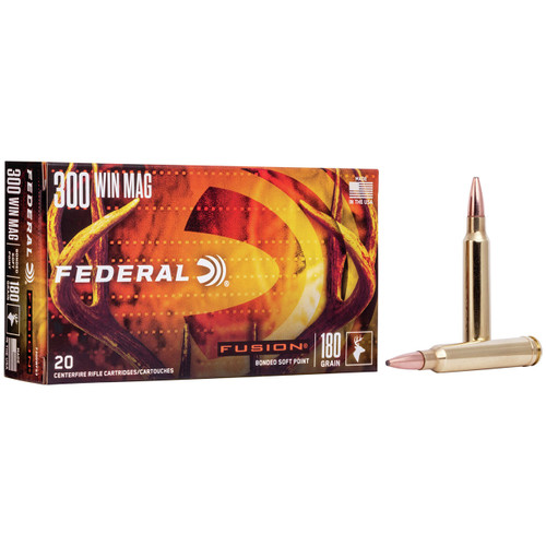 Federal Fusion Rifle Ammunition - 300 Win Mag, 180 gr, FSP, 2960 fps, Model F300WFS3