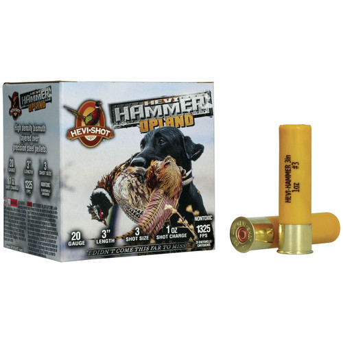 HEVI-Shot HEVI-Hammer Upland Ammunition - 20 Gauge, 3", 1 oz, #3 Shot, Non-Toxic, 1325 fps