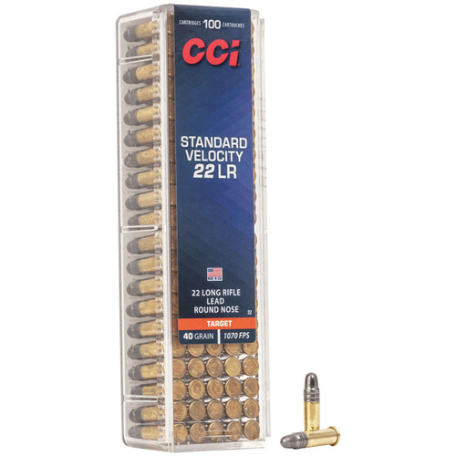 CCI Standard Velocity Ammunition - 22 LR, 40 gr, LRN, 1070 fps, Model 32
