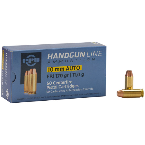 PPU (Prvi Partizan) Handgun Ammunition - 10mm Auto, 170 gr, FPJ, 1115 fps, Model PPH10F