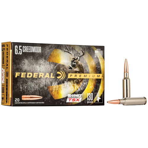 Federal Barnes TSX Ammunition - 6.5 Creedmoor, 130 gr, TSX, 2825 fps, Model P65CRDBTSX1