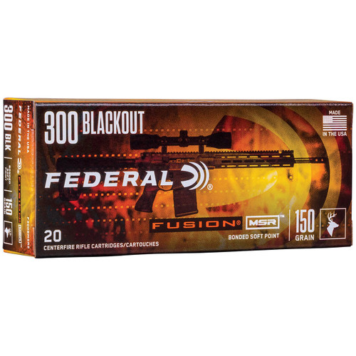 Federal Fusion MSR Ammunition - 300 Blackout, 150 gr, FSP, 1900 fps, Model F300BMSR2