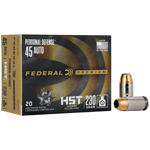 Federal Personal Defense HST Ammunition - 45 ACP, 230 gr, HST JHP, 890 fps, Model P45HST2S