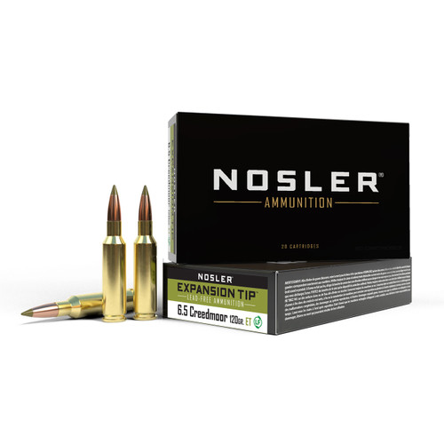 Nosler Expansion Tip Lead-Free Ammunition - 6.5 Creedmoor, 120 gr, E-Tip, 2850 fps, Model 40398
