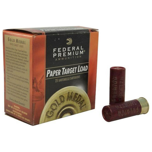 Federal Gold Medal Paper Target Load Ammunition - 12 Gauge, 2-3/4", 1-1/8 oz, #7.5, DE 2-3/4