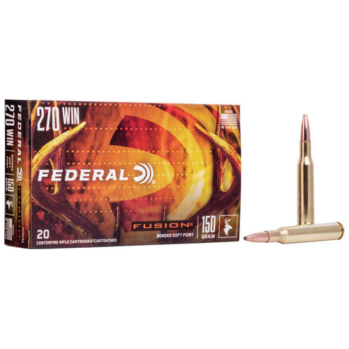 Federal Fusion Rifle Ammunition - 270 Win, 150 gr, FSP, 2850 fps, Model F270FS2