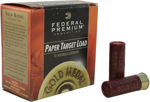 Federal Gold Medal Paper Target Load Ammunition - 12 Gauge, 2-3/4", 1-1/8 oz, #7.5, DE 3