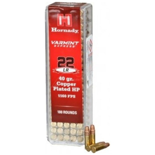 Hornady Varmint Express Rimfire 22 LR, 40 gr, Copper Plated HP Rimfire Ammunition