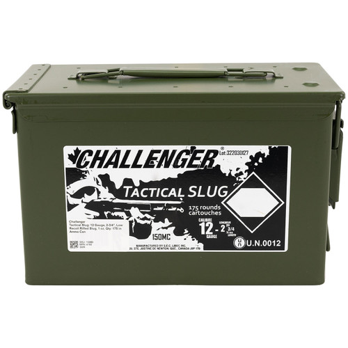 Challenger Tactical Slug Ammunition - 12 Gauge, 2-3/4", 1 oz, Low Recoil Rifled Slug, Model 4150