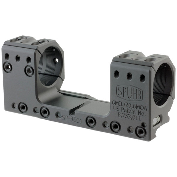 Spuhr SP-3601 ISMS Picatinny Scope Mount - 30mm Rings, 6 MIL / 20.6 MOA, 30mm Height, Screw Mount