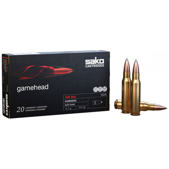 Sako Gamehead 308 Win, 150 gr, Soft Point Ammunition