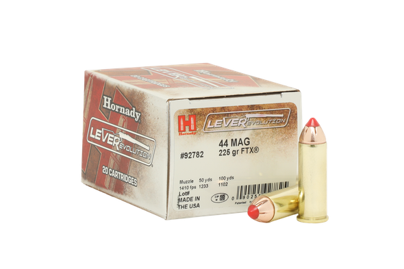 Hornady LEVERevolution Ammunition: 44 Mag, 225 Grain, FTX, 1410 fps