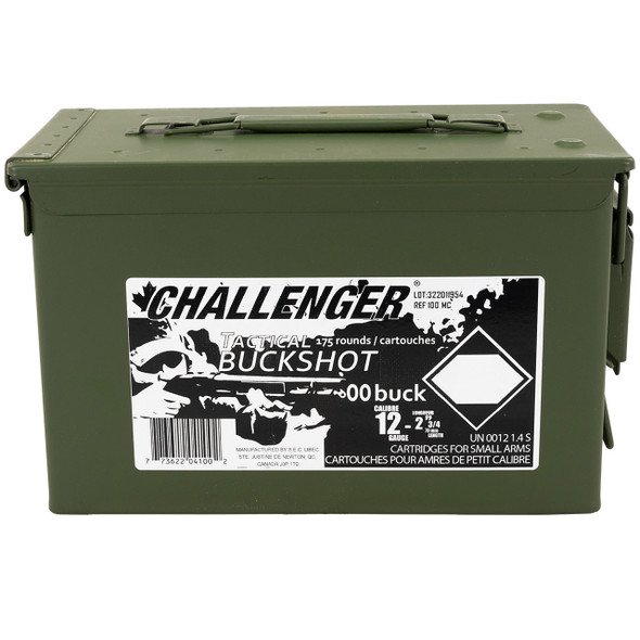 Challenger Tactical Buckshot Ammunition - 12 Gauge, 2-3/4", 00 Magnum Buck, 9 Pellets, Model 4100