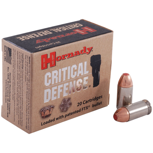 Hornady Critical Defense Ammunition - 45 Auto, 185 gr, FTX, 1000 fps, Model 90900