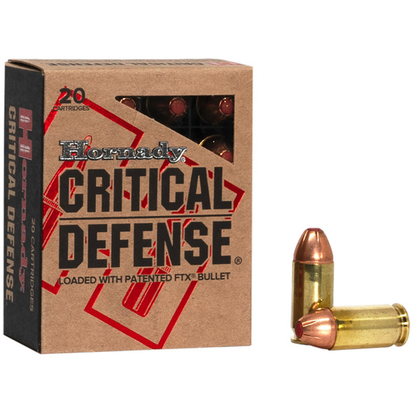 Hornady Critical Defense Ammunition: 45 Auto, 185 Grain, FTX, 900 fps