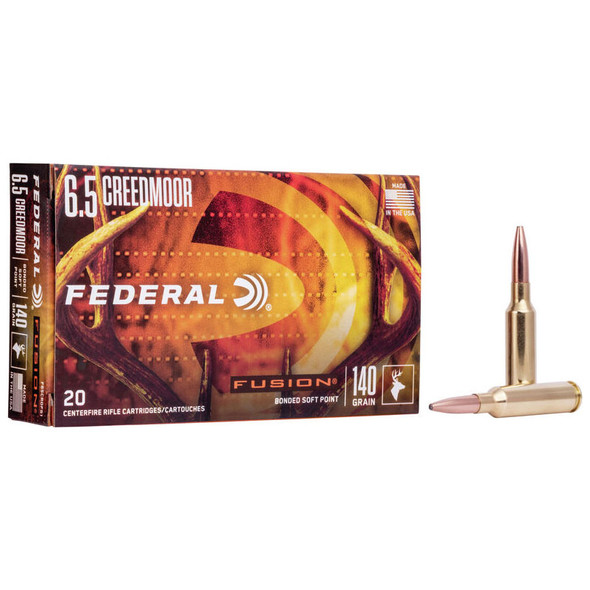 Federal Fusion Rifle Ammunition - 6.5 Creedmoor, 140 gr, FSP, 2725 fps, Model F65CRDFS1
