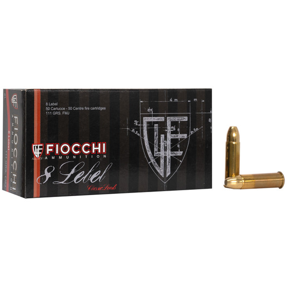 Fiocchi Classic Loads Ammunition - 8mm Lebel, 111 gr, FMJ, 880 fps, Model 8L