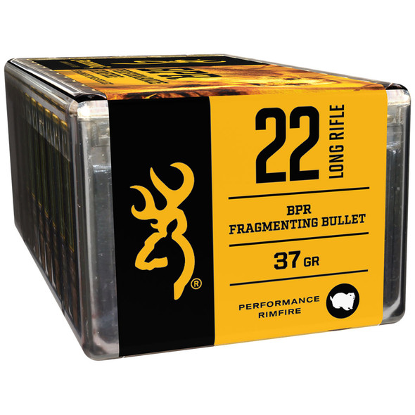 Browning BPR Performance Rimfire Ammunition: 22 LR, 37 gr, Fragmenting, 1400 fps, Model B194122050
